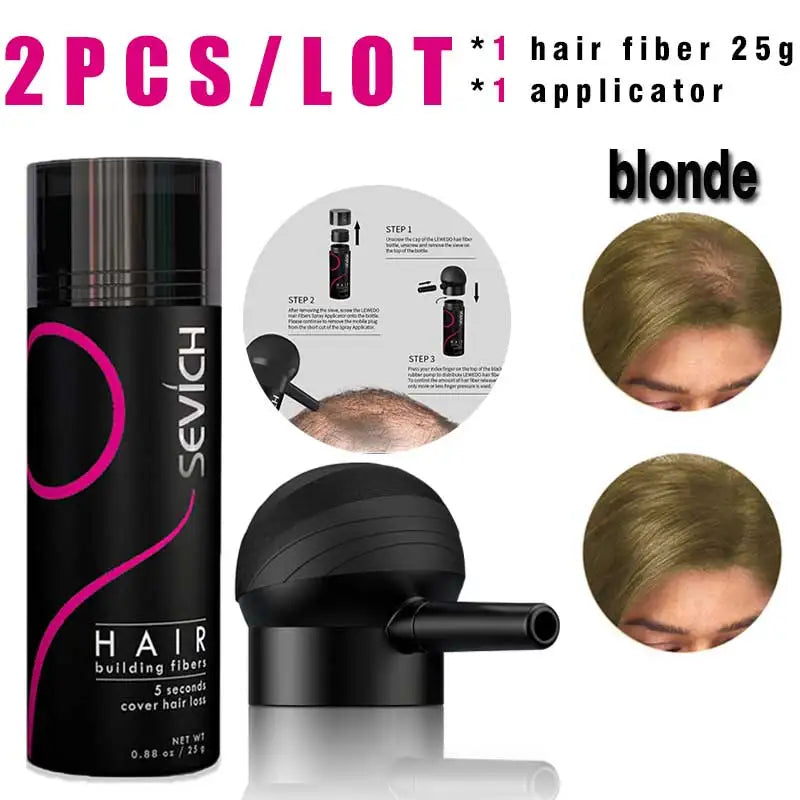 Fibres Capillaires à la Kératine SEVICH – Kit Densifiant pour Cheveux Clairsemés avec Applicateur