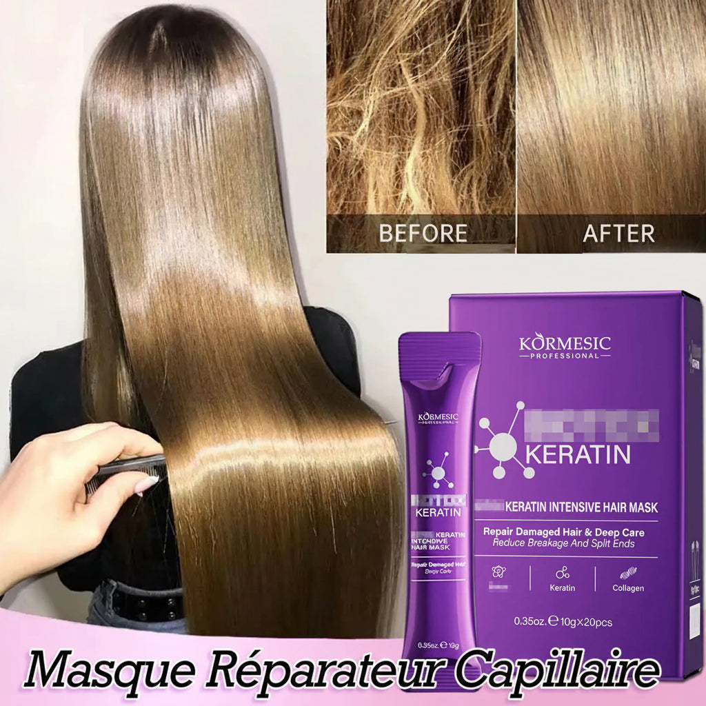 Masque Capillaire à la Kératine – Réparation Express 5 Secondes, Cheveux Doux et Brillants