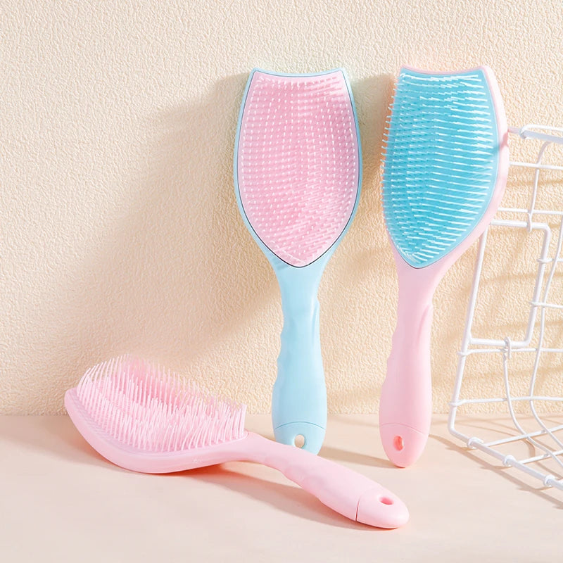 Brosse à cheveux Démêlante Bicolore – Brosse Anti-Statique et Massage Cuir Chevelu pour Coiffage Facile