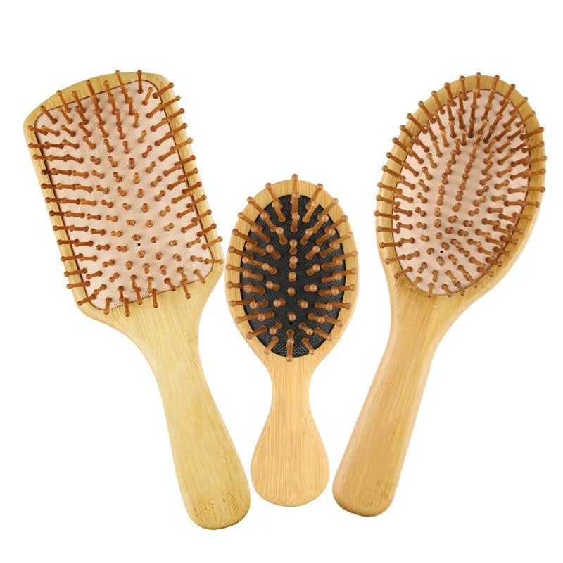 Brosse à cheveux en Bambou Massante – Brosse Démêlante Anti-Statique et Stimulateur de Pousse pour Cheveux et Barbe