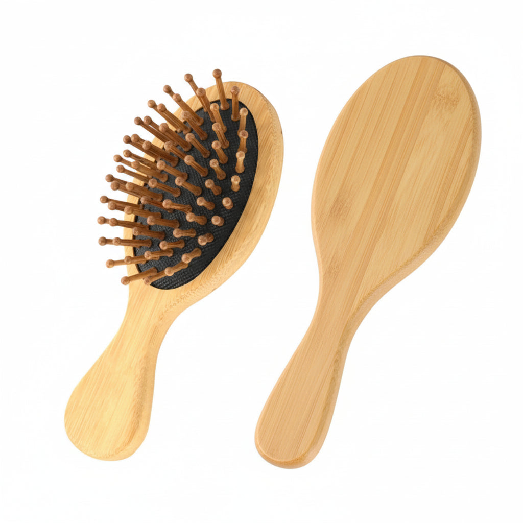 Brosse à cheveux en Bambou Massante – Brosse Démêlante Anti-Statique et Stimulateur de Pousse pour Cheveux et Barbe