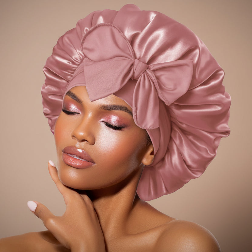 Bonnet de Nuit en Satin pour Cheveux – Bonnet de Sommeil Ajustable en Polyester