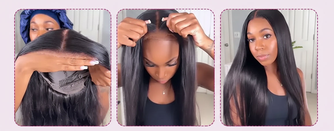 Perruque Femme Cheveux Naturels Lisse 30 Pouces – Lace Frontal 13x6 HD Pré-Épilée, Sans Colle, Prête à Porter
