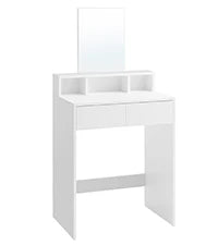 Coiffeuse femme avec Miroir LED et Rangement | Table de Maquillage Moderne + Grand Miroir – AUREA
