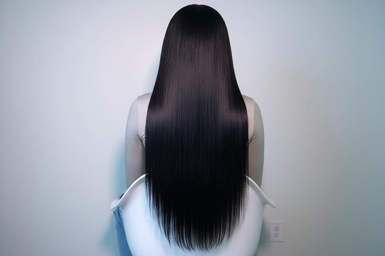 Perruque Femme Cheveux Naturels Lisse 30 Pouces – Lace Frontal 13x6 HD Pré-Épilée, Sans Colle, Prête à Porter