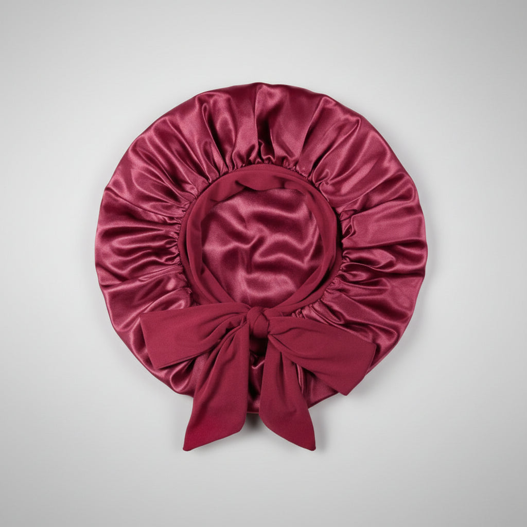 Bonnet de Nuit en Satin pour Femme – Bonnet Soie Stretch à Large Bande, Protection Cheveux