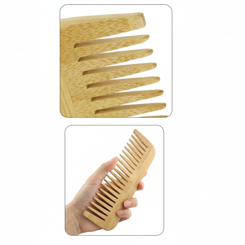 Brosse à cheveux en Bambou Massante – Brosse Démêlante Anti-Statique et Stimulateur de Pousse pour Cheveux et Barbe