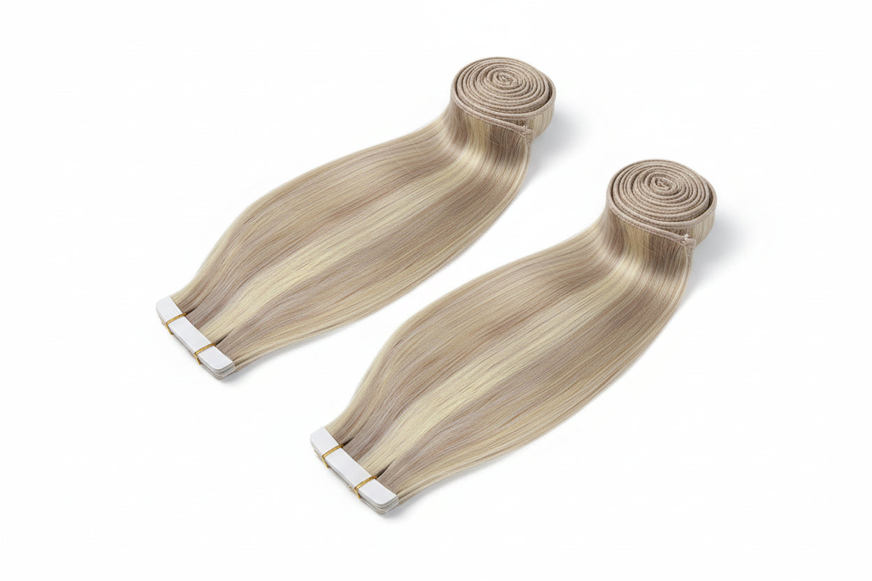 Extensions Tape In Ugeat en Cheveux Naturels Brésiliens Remy – Lisses, Balayage, 20P / 40P