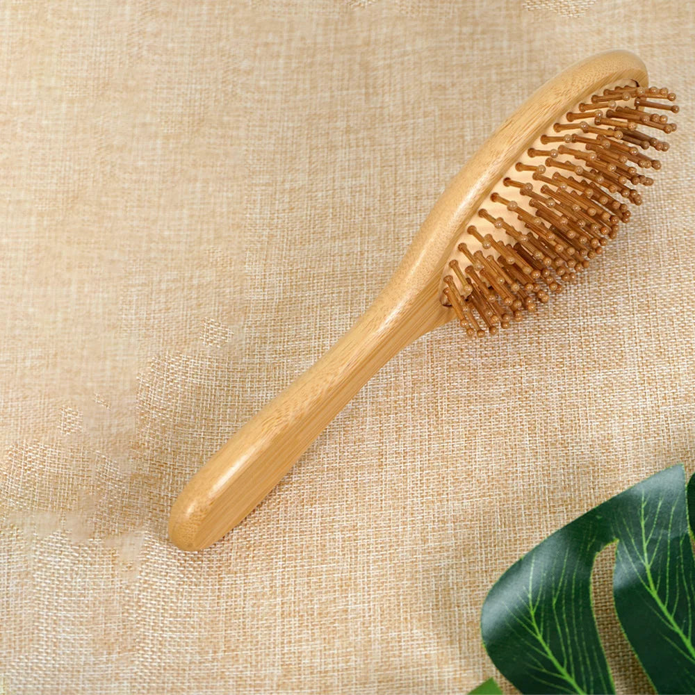Brosse à cheveux en Bambou Premium avec Coffret Élégant – Brosse Démêlante et Masseur de Cuir Chevelu pour Femme et Homme