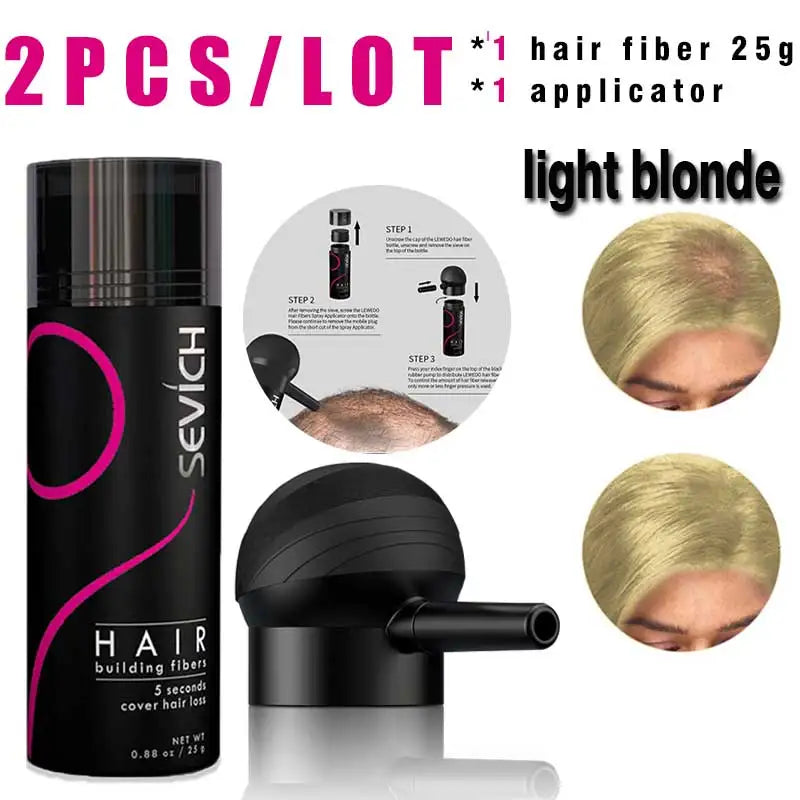 Fibres Capillaires à la Kératine SEVICH – Kit Densifiant pour Cheveux Clairsemés avec Applicateur