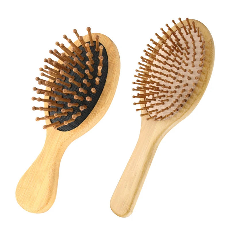 Brosse à cheveux en Bambou Massante – Brosse Démêlante Anti-Statique et Stimulateur de Pousse pour Cheveux et Barbe