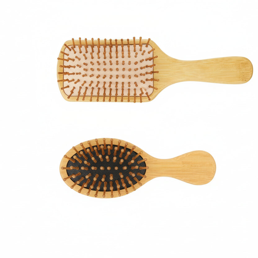 Brosse à cheveux en Bambou Massante – Brosse Démêlante Anti-Statique et Stimulateur de Pousse pour Cheveux et Barbe