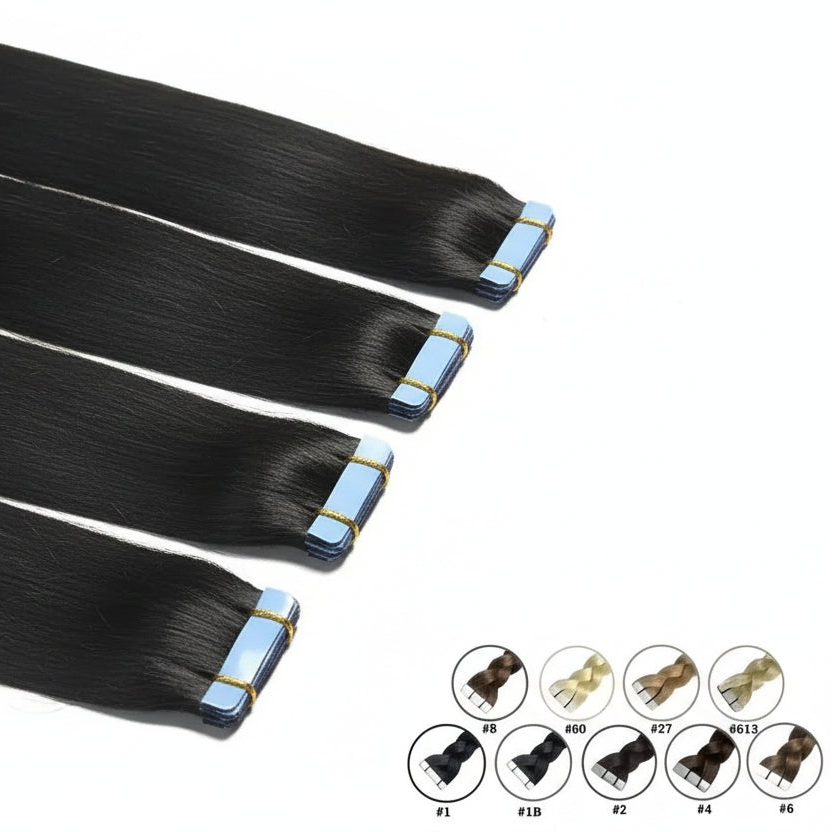 Extensions Tape In en Cheveux Naturels Brésiliens Remy – Lisses, Qualité Salon