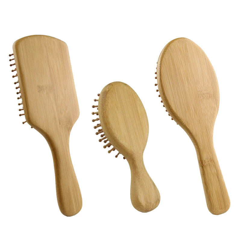 Brosse à cheveux en Bambou Massante – Brosse Démêlante Anti-Statique et Stimulateur de Pousse pour Cheveux et Barbe
