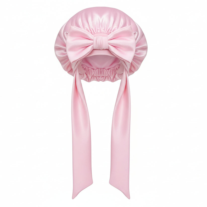 Bonnet de Nuit en Satin pour Femme – Bonnet Soie Stretch à Large Bande, Protection Cheveux