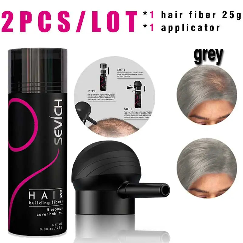 Fibres Capillaires à la Kératine SEVICH – Kit Densifiant pour Cheveux Clairsemés avec Applicateur