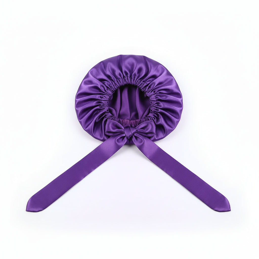 Bonnet de Nuit en Satin pour Femme – Bonnet Soie Stretch à Large Bande, Protection Cheveux