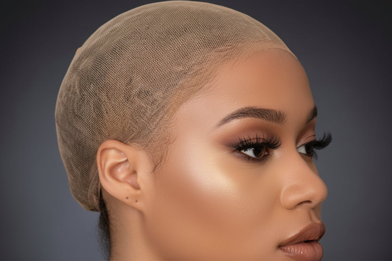 Bonnet Perruque HD Transparent – Filet en Nylon Extensible Lace Front, Marron Clair