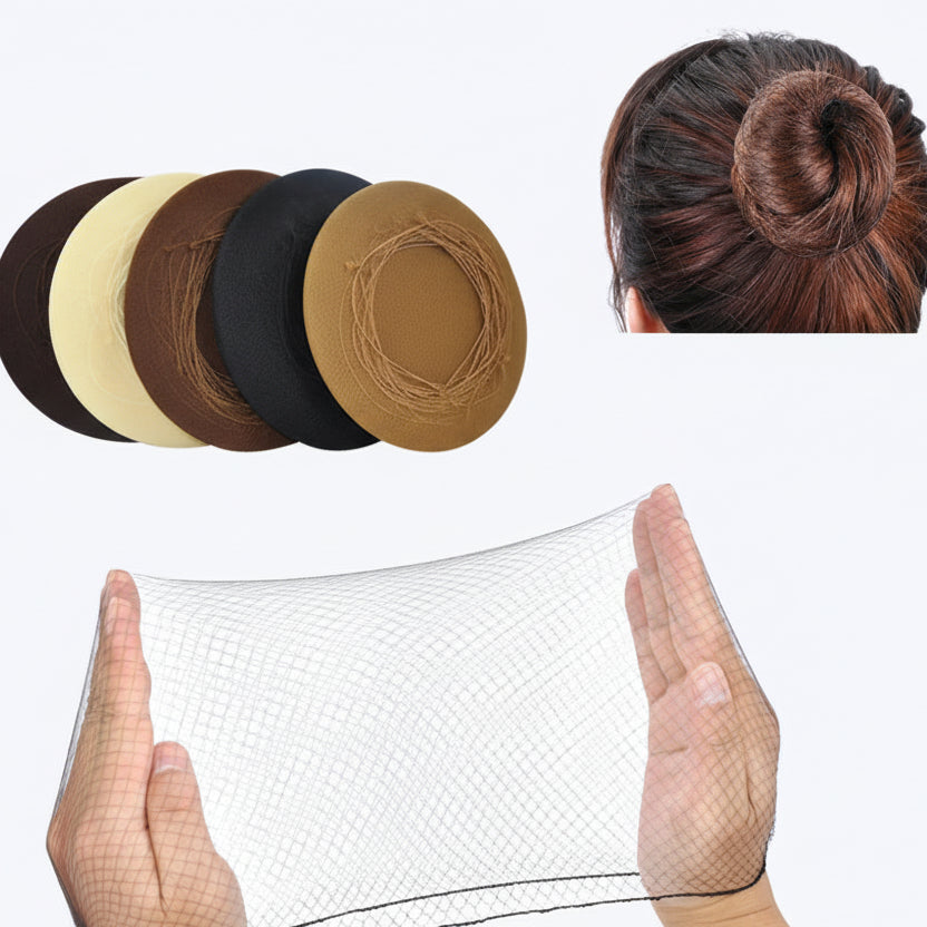 140 pièces de Filets à Cheveux Élastiques Marron Foncé – Lot en Nylon pour Coiffure et Chignon