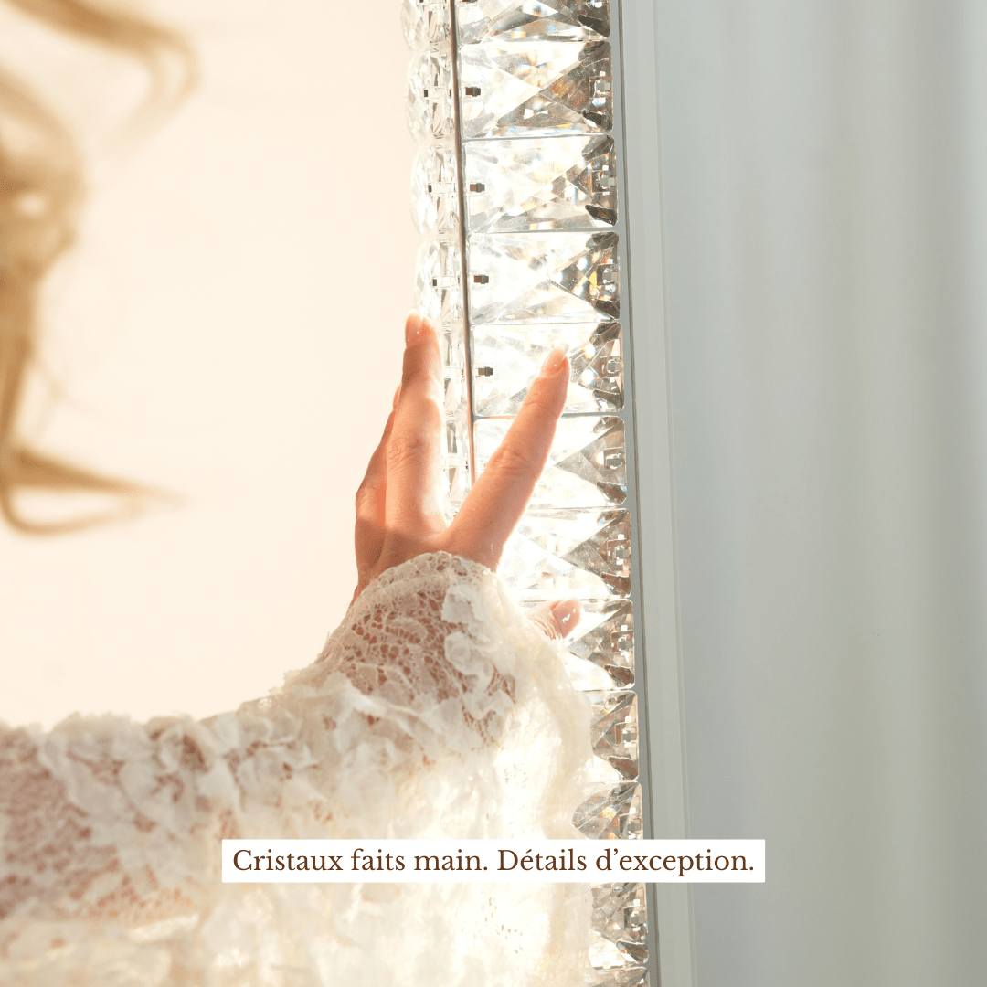 Miroir Adapté Pleine Longueur | Cadre Cristal et Pose au Sol