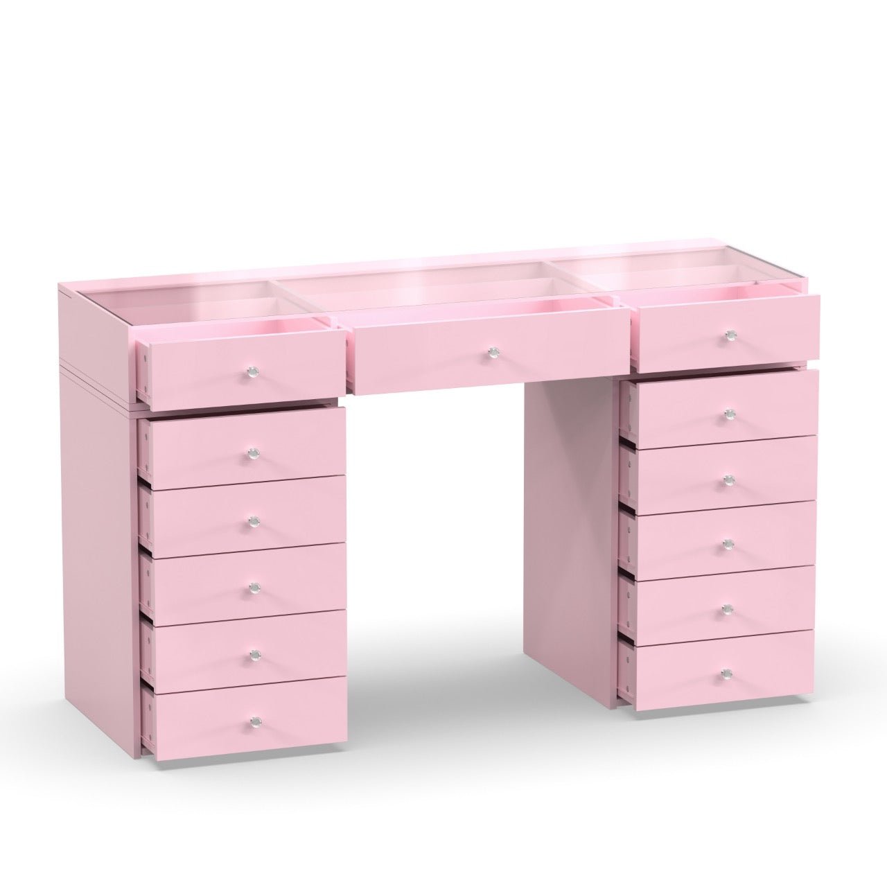 Coiffeuse avec Miroir Adapté | Plateau Rose et Rangements