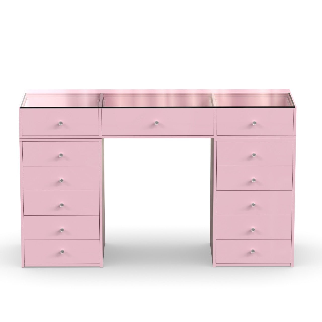 Coiffeuse avec Miroir Adapté | Plateau Rose et Rangements