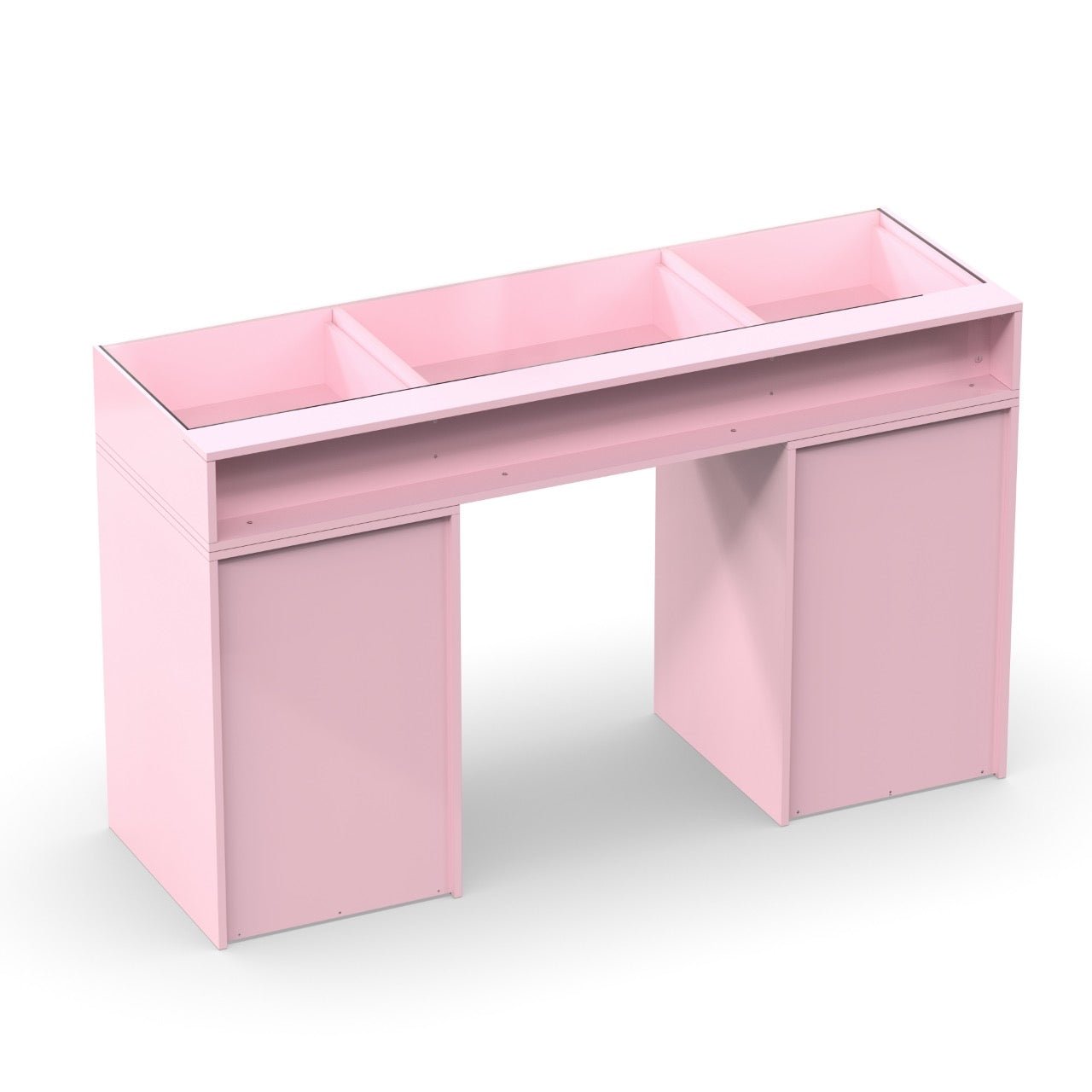 Coiffeuse avec Miroir Adapté | Plateau Rose et Rangements