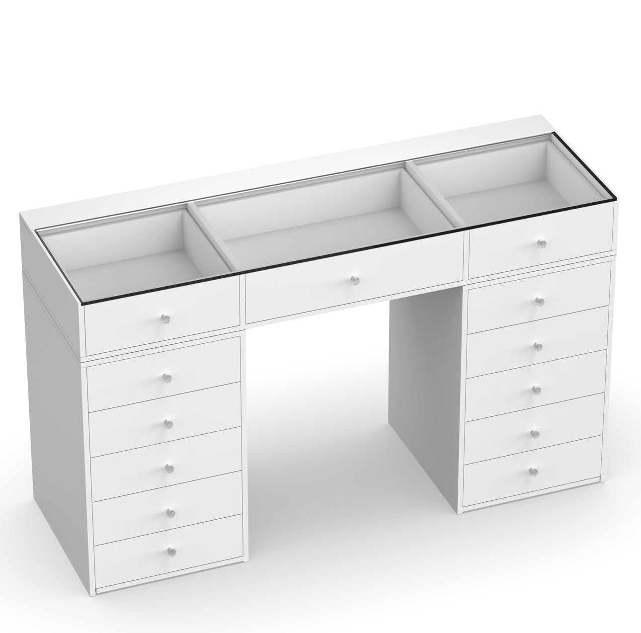 Coiffeuse avec Miroir Adapté | Grand Plateau et Rangements