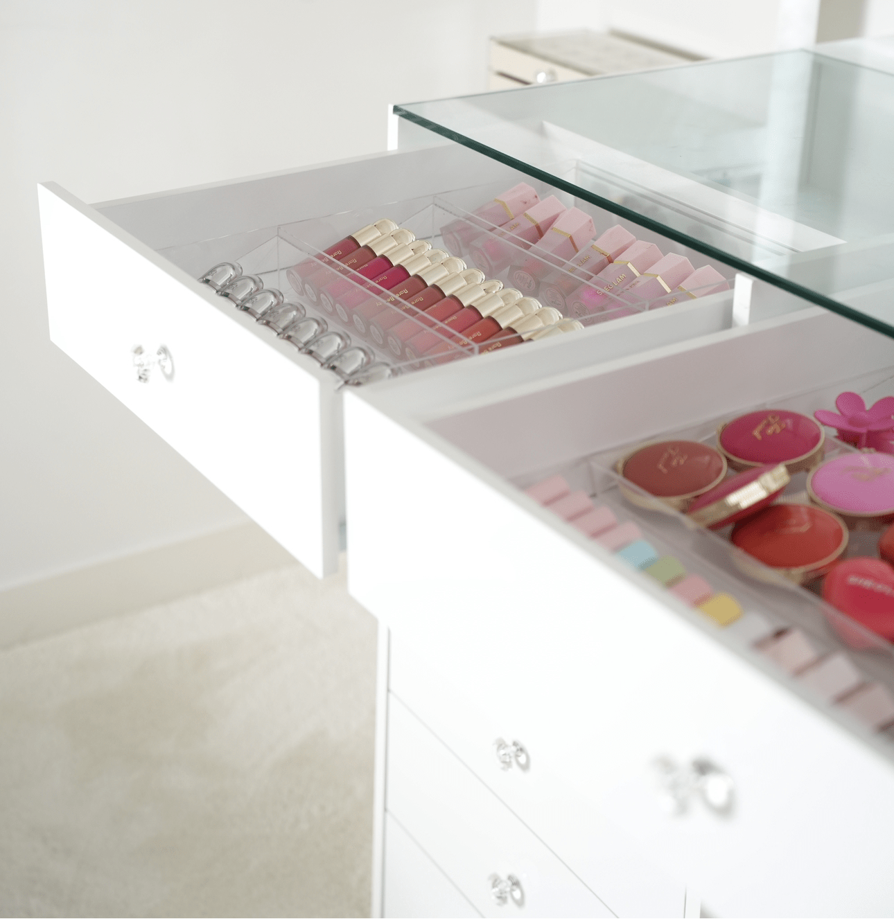 Coiffeuse avec Miroir Adapté | Grand Plateau et Rangements