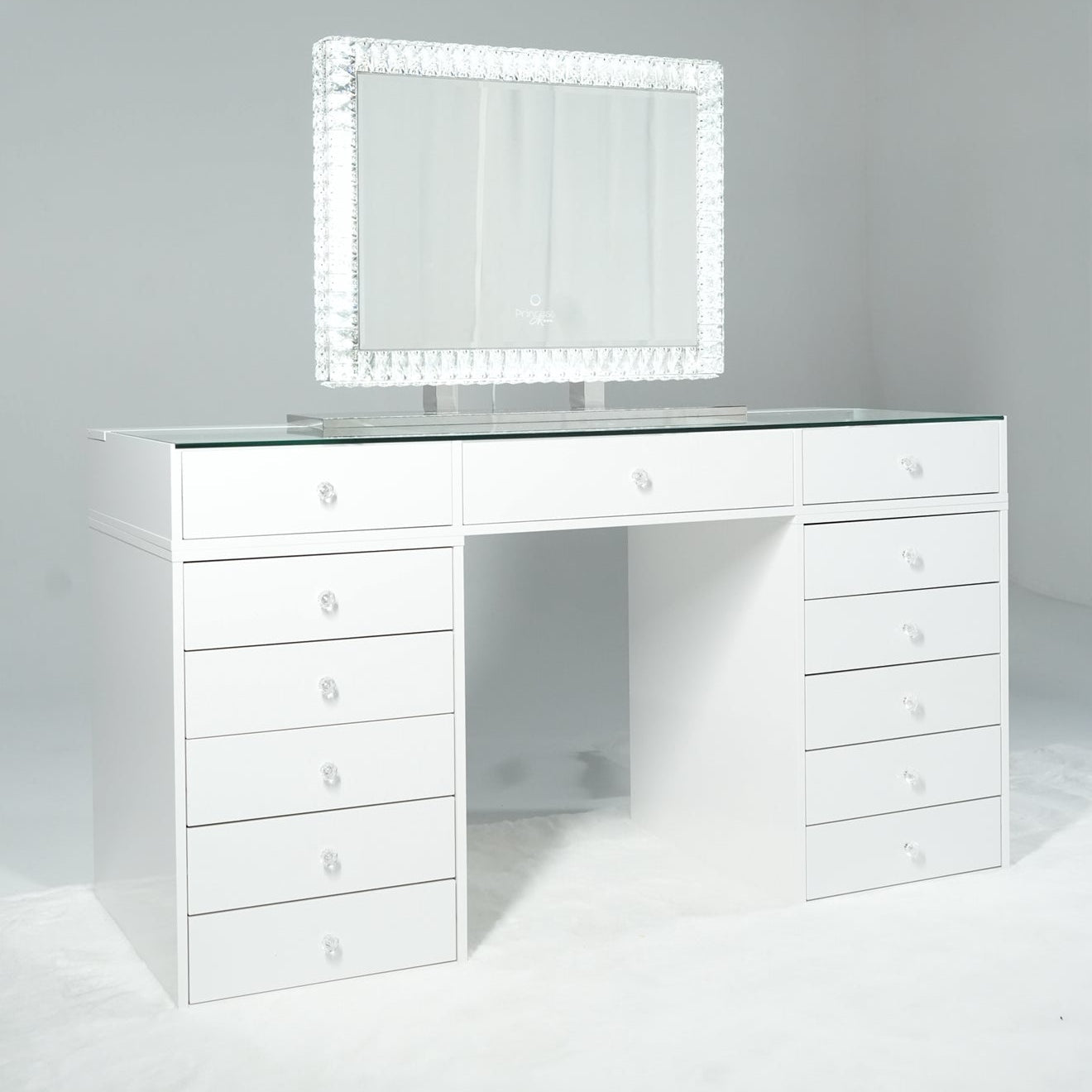 Coiffeuse avec Miroir Adapté | Grand Plateau et Rangements
